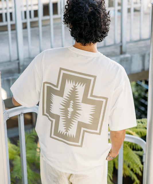 FREAK'S STORE x PENDLETON back print crew neck T-shirt 印花短袖T恤