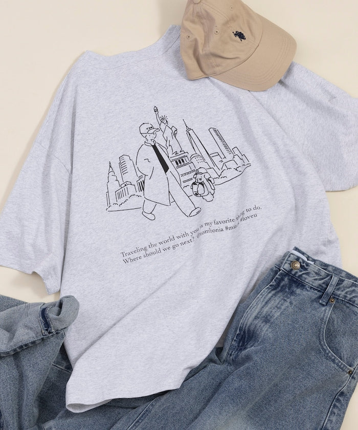 tombonia x FREAK’S STORE NY travel Short sleeve T-shirt 印花短袖T恤