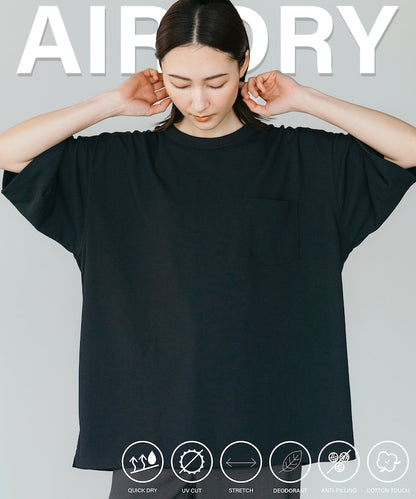 FREAK'S STORE AIRDRY pique knit crew neck pocket T-shirt 圓領口袋T恤