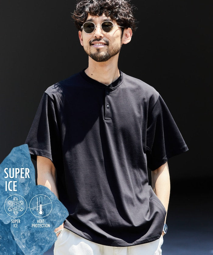 FREAK'S STORE SUPER ICE 涼感亨利領短袖上衣