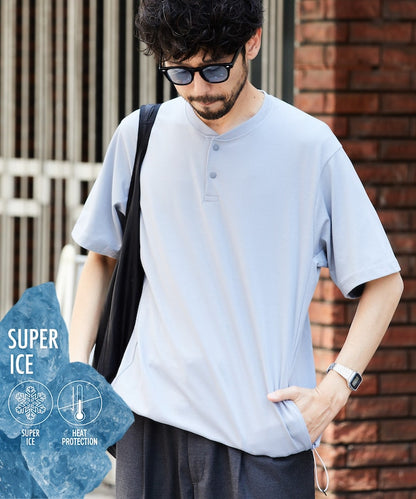 FREAK'S STORE SUPER ICE 涼感亨利領短袖上衣
