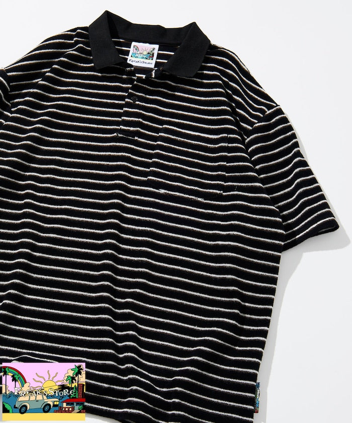 FREAK'S STORE Beach & Festival  Multi-border pile polo shirt short sleeve 條紋短袖Polo衫