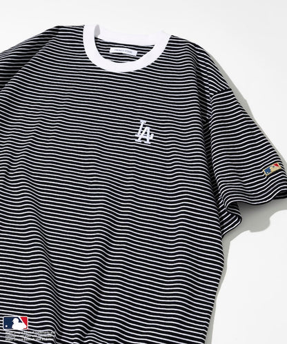 FREAK'S STORE MLB Major League Baseball Pin Border T-Shirt 短袖條紋T恤