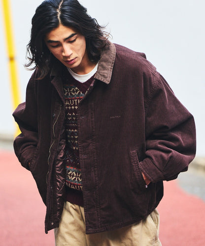 NAUTICA 復古短版燈芯絨鋪棉夾克