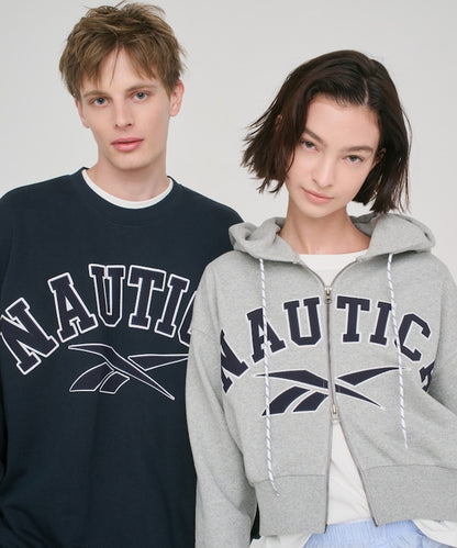 Reebok × NAUTICA 限定 聯名LOGO短版拉鍊連帽外套【預約商品 | 2025/10下旬出貨】
