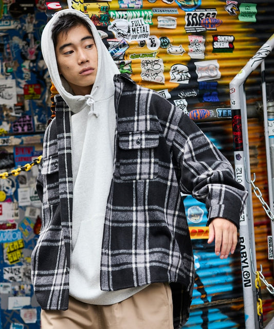 FREAK'S STORE Relax Fit Heavy Flannel Check Shirt 寬版重磅法蘭絨格紋襯衫