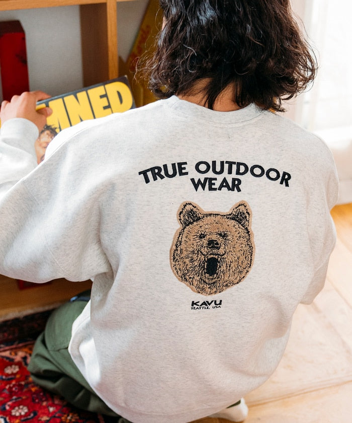 KAVU × FREAK'S STORE 聯名限定款 熊臉刺繡圓領大學T