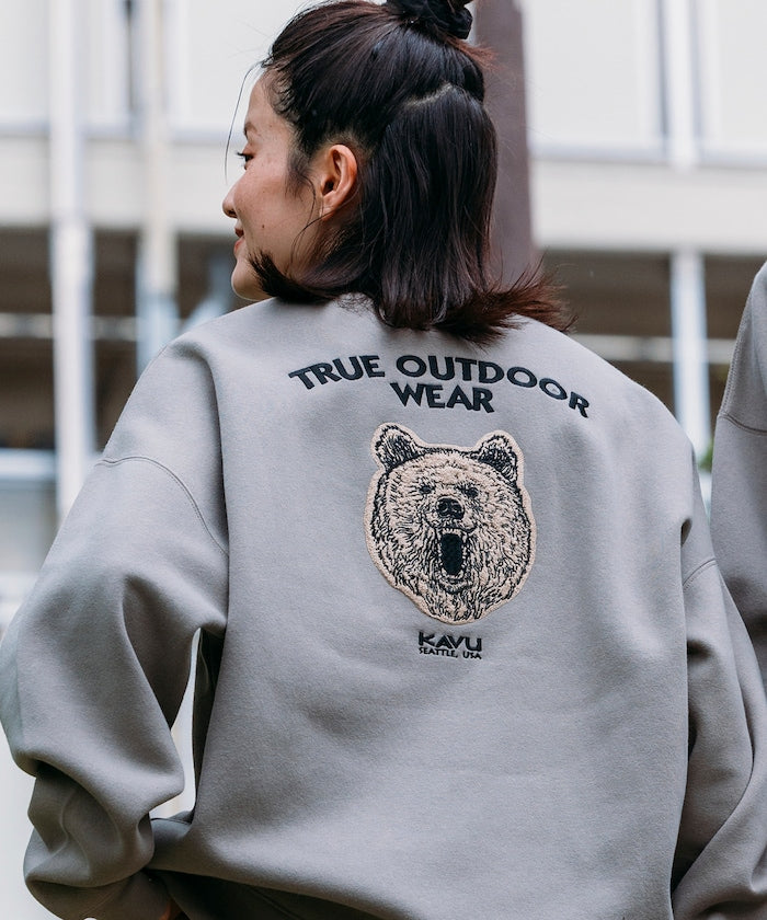 KAVU × FREAK'S STORE 聯名限定款 熊臉刺繡圓領大學T