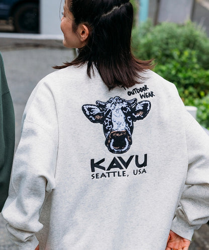 KAVU × FREAK'S STORE 聯名限定款 牛臉刺繡圓領大學T