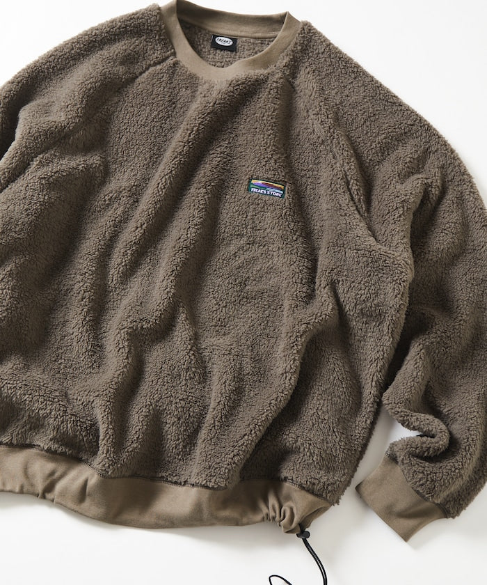 特價 FREAK'S STORE 寬版抓絨圓領大學T