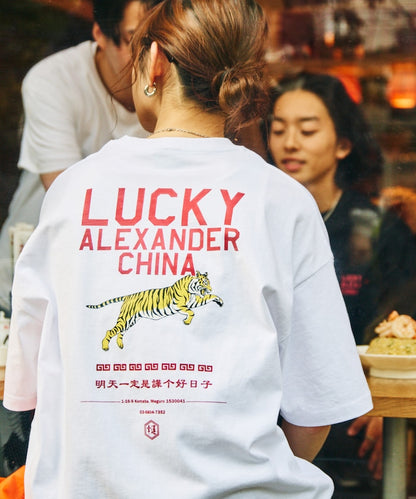 FREAK'S STORE x LUCKY ALEXANDER CHINA big silhouette back print crew neck T-shirt 印花短袖T恤