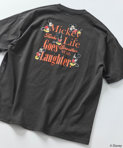 FREAK'S STORE x Disney Mickey Mouse Big Silhouette Back Print T-Shirt / Life Goes Laughter 印花短袖T恤