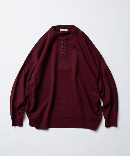 FREAK'S STORE Relax Fit Easy-Care Washable Henley Knit 亨利領長袖針織衫【預約商品 | 2025/12上旬出貨】