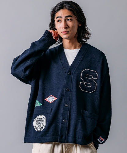 FREAK'S STORE Relaxed Fit Lettered Knit Cardigan 刺繡徽章字母針織開襟衫