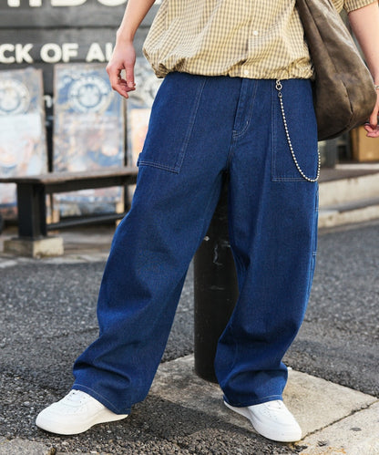 FREAK'S STORE 寬版圓筒工裝單寧牛仔褲