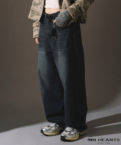 MR HEARTS VINTAGE WASH WIDE STRAIGHT DENIM 復古水洗牛仔褲