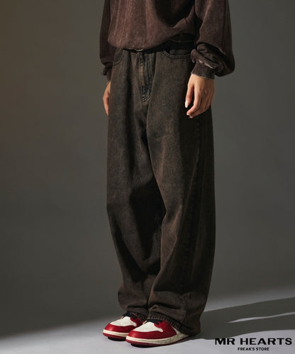 MR HEARTS VINTAGE WASH WIDE STRAIGHT DENIM 復古水洗牛仔褲