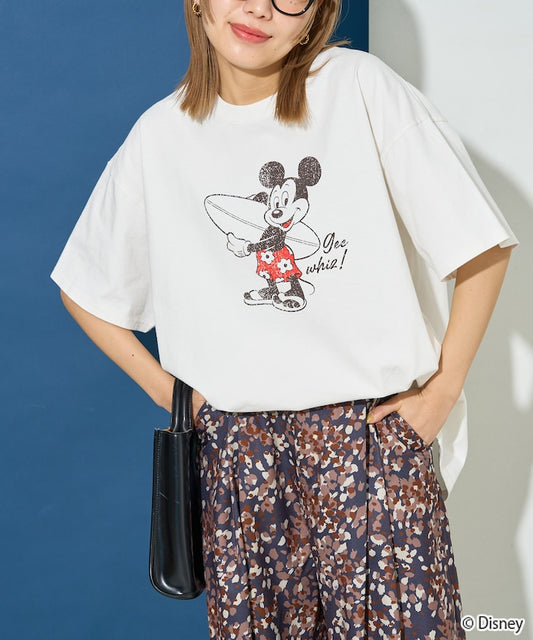 FREAK'S STORE x Mickey Mouse Surf Print Short sleeve T-Shirt 印花T恤