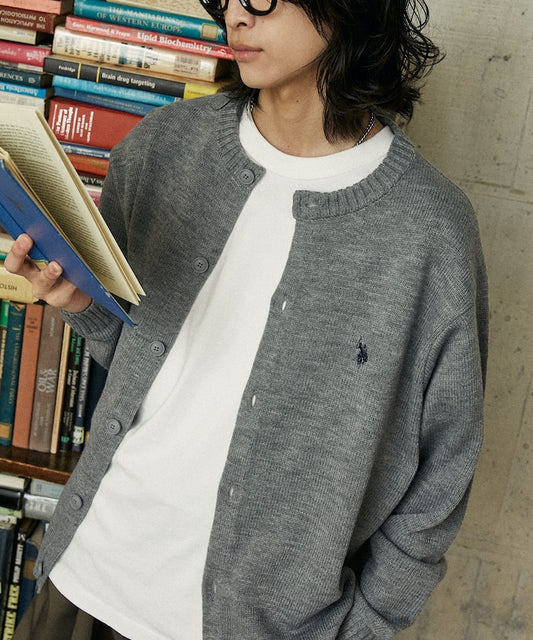 U.S. POLO ASSN. CREW NECK KNIT CARDIGAN 刺繡LOGO 圓領針織開襟衫