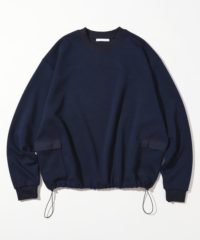 Firsthand 側邊口袋圓領抽繩大學T