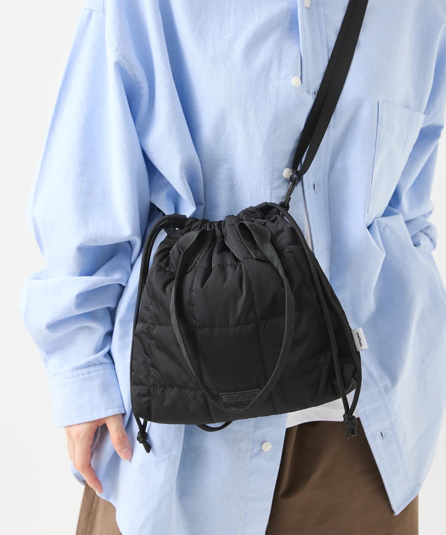 meltum QUILT SHOULDER POUCH 絎縫束口肩背小包