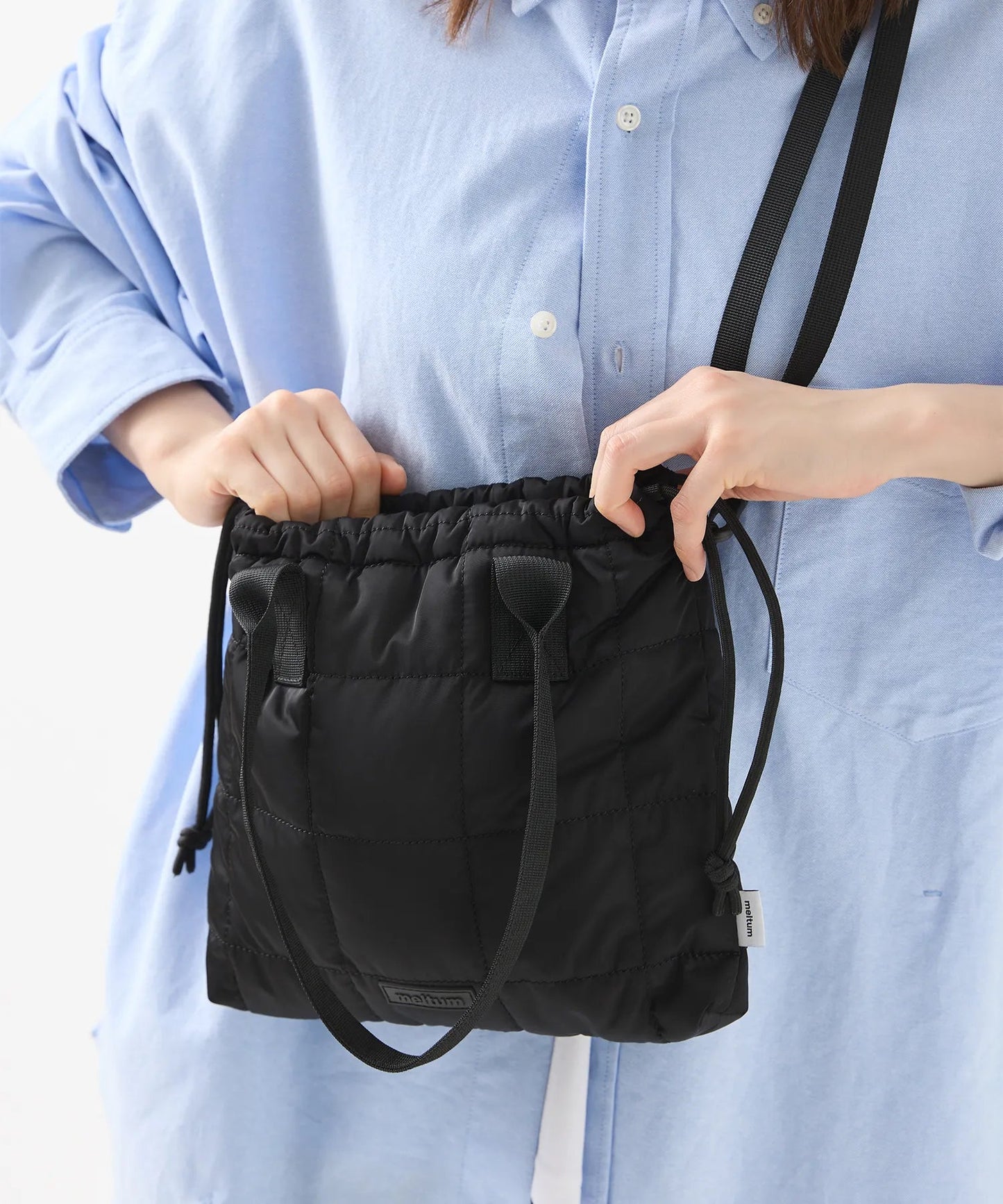 meltum QUILT SHOULDER POUCH 絎縫束口肩背小包