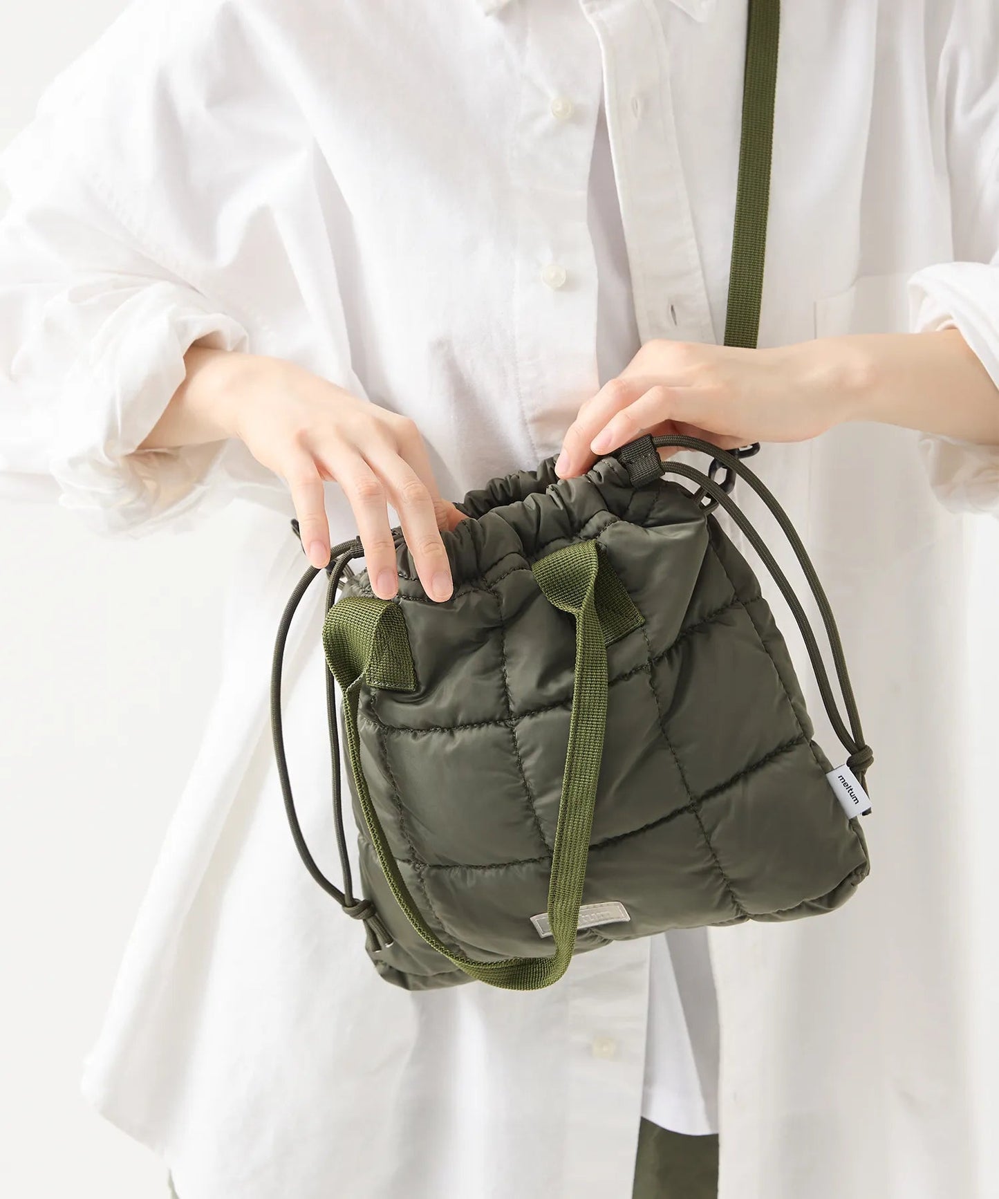 meltum QUILT SHOULDER POUCH 絎縫束口肩背小包