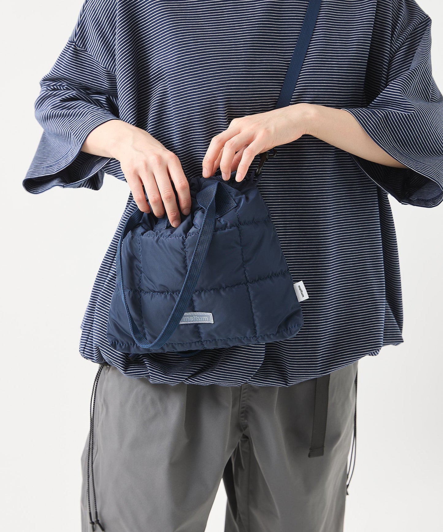 meltum QUILT SHOULDER POUCH 絎縫束口肩背小包