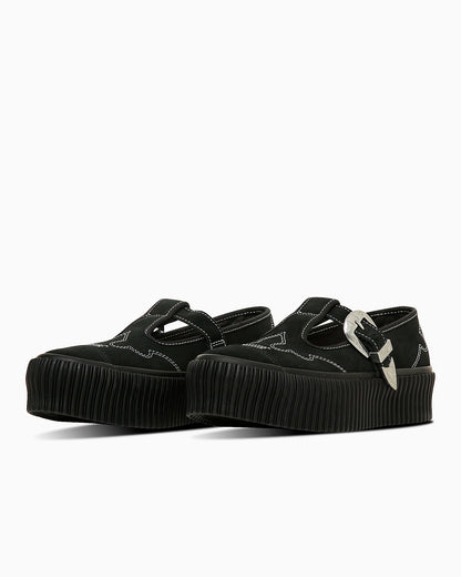 日本限定 CONVERSE ALL STAR LIFTED RIBTAPE T-STRAP WT OX 厚底瑪莉珍鞋