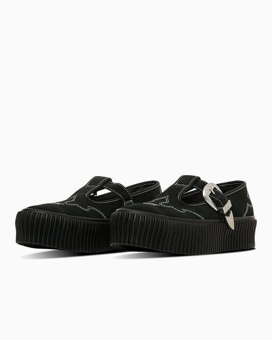 日本限定 CONVERSE ALL STAR LIFTED RIBTAPE T-STRAP WT OX 厚底瑪莉珍鞋