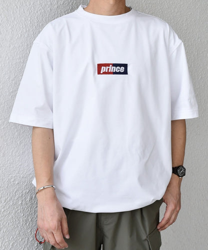 SHIPS any x prince 吸濕排汗/防紫外線 方框logo刺繡短袖T恤
