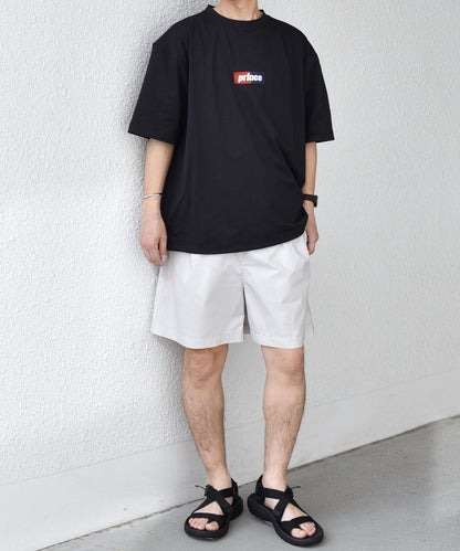 SHIPS any x prince 吸濕排汗/防紫外線 方框logo刺繡短袖T恤