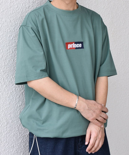 SHIPS any x prince 吸濕排汗/防紫外線 方框logo刺繡短袖T恤