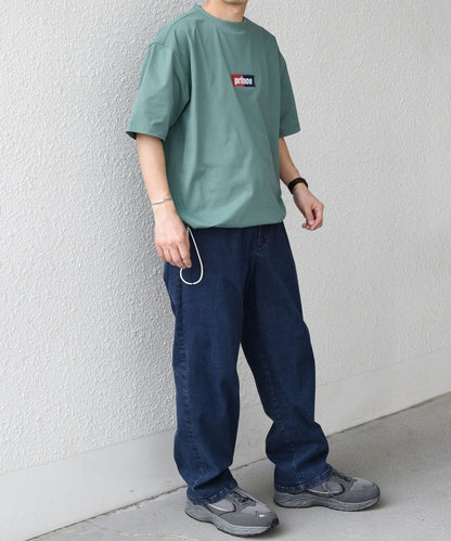 SHIPS any x prince 吸濕排汗/防紫外線 方框logo刺繡短袖T恤