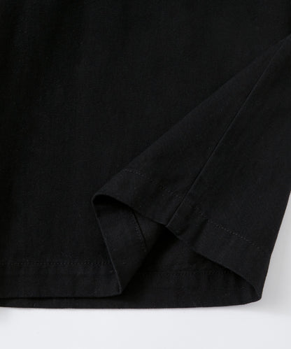 retock's 刺繡LOGO寬版牛仔工裝五分褲