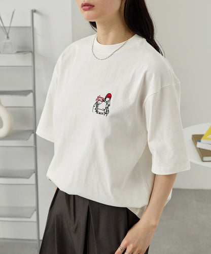 MONO-MART 刺繡圖案短袖T恤