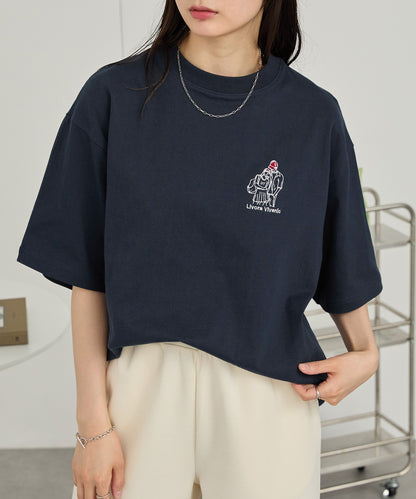 MONO-MART 刺繡圖案短袖T恤