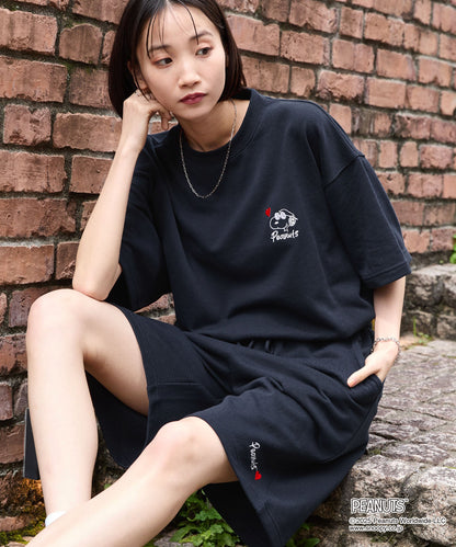 MONO-MART x Peanuts Snoopy set with one-point heart embroidery 史努比短袖套裝