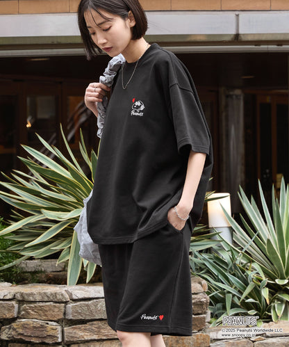MONO-MART x Peanuts Snoopy set with one-point heart embroidery 史努比短袖套裝