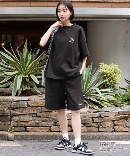 MONO-MART x Peanuts Snoopy set with one-point heart embroidery 史努比短袖套裝