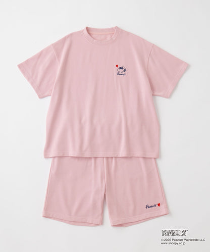 MONO-MART x Peanuts Snoopy set with one-point heart embroidery 史努比短袖套裝