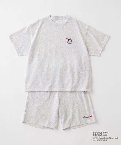 MONO-MART x Peanuts Snoopy set with one-point heart embroidery 史努比短袖套裝