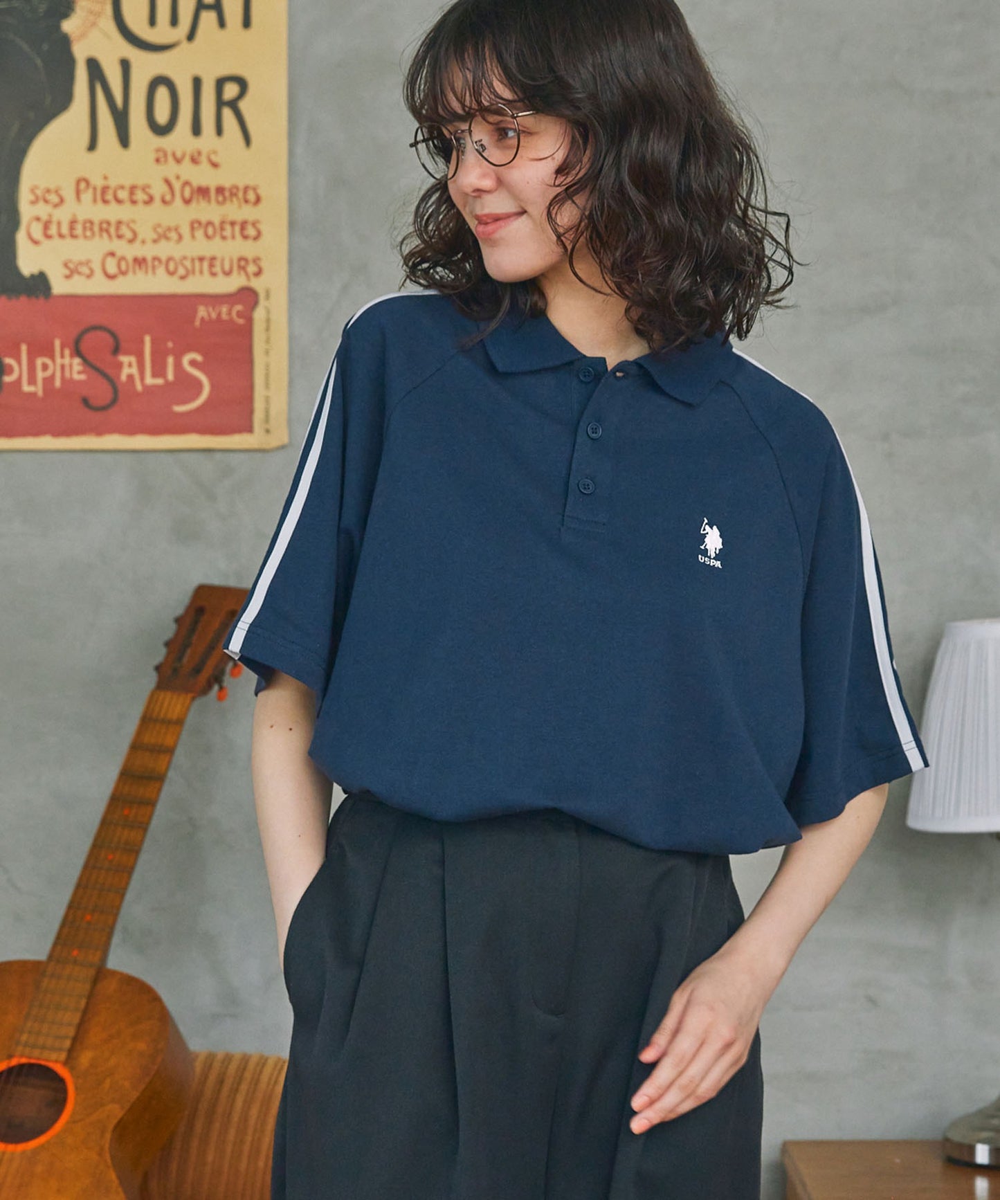 U.S. POLO ASSN. 刺繡LOGO條紋短袖Polo衫