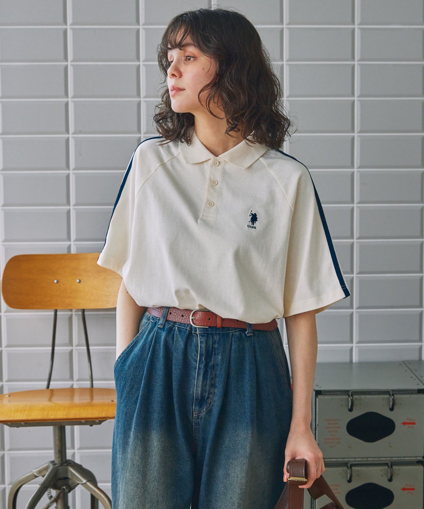 U.S. POLO ASSN. 刺繡LOGO條紋短袖Polo衫