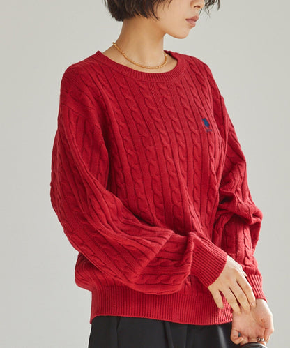 U.S. POLO ASSN. 刺繡LOGO 麻花針織衫