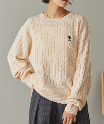 U.S. POLO ASSN. 刺繡LOGO 麻花針織衫