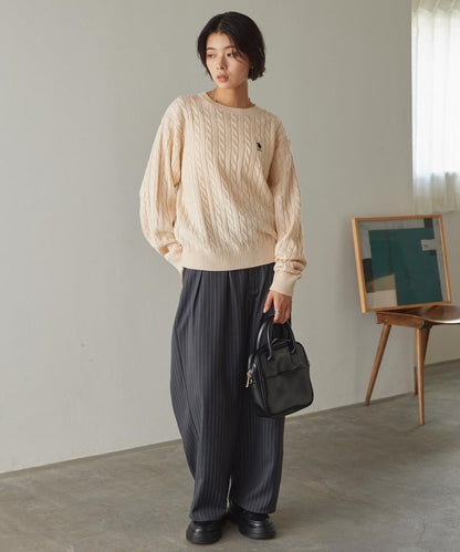 U.S. POLO ASSN. 刺繡LOGO 麻花針織衫