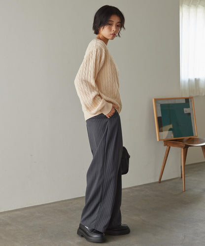 U.S. POLO ASSN. 刺繡LOGO 麻花針織衫