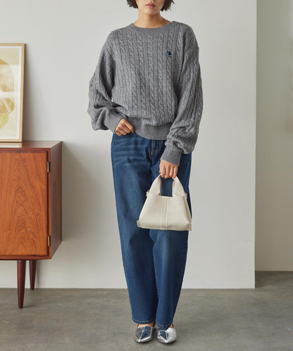 U.S. POLO ASSN. 刺繡LOGO 麻花針織衫