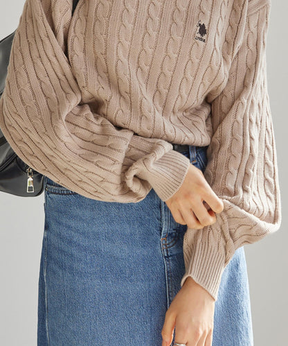 U.S. POLO ASSN. 刺繡LOGO 麻花針織衫